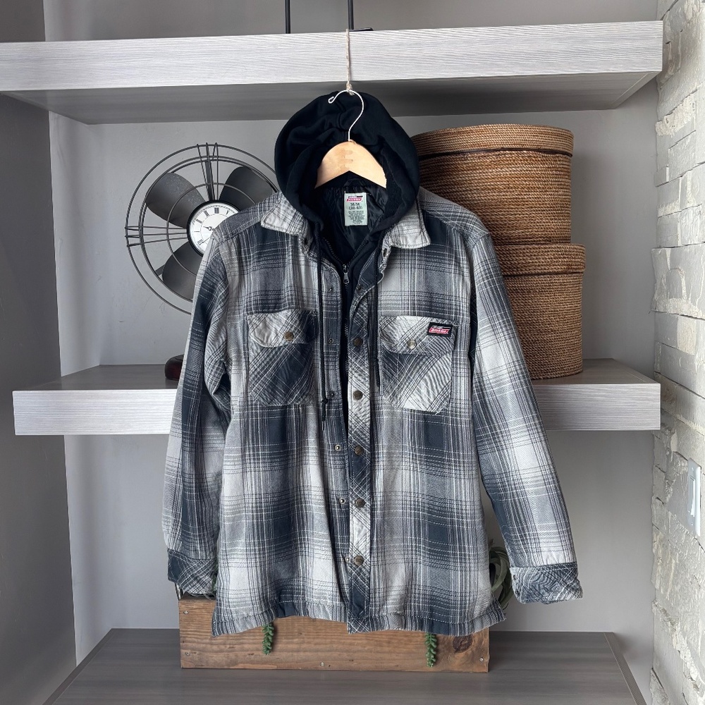 Dickies Water Repellent Warm Hooded Flannel Jacket  (M)